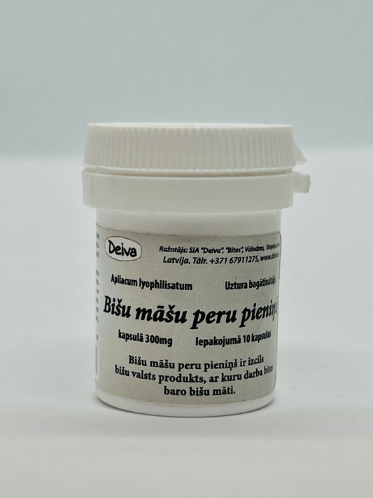 Bišu māšu peru pieniņš kapsulās, 300 mg