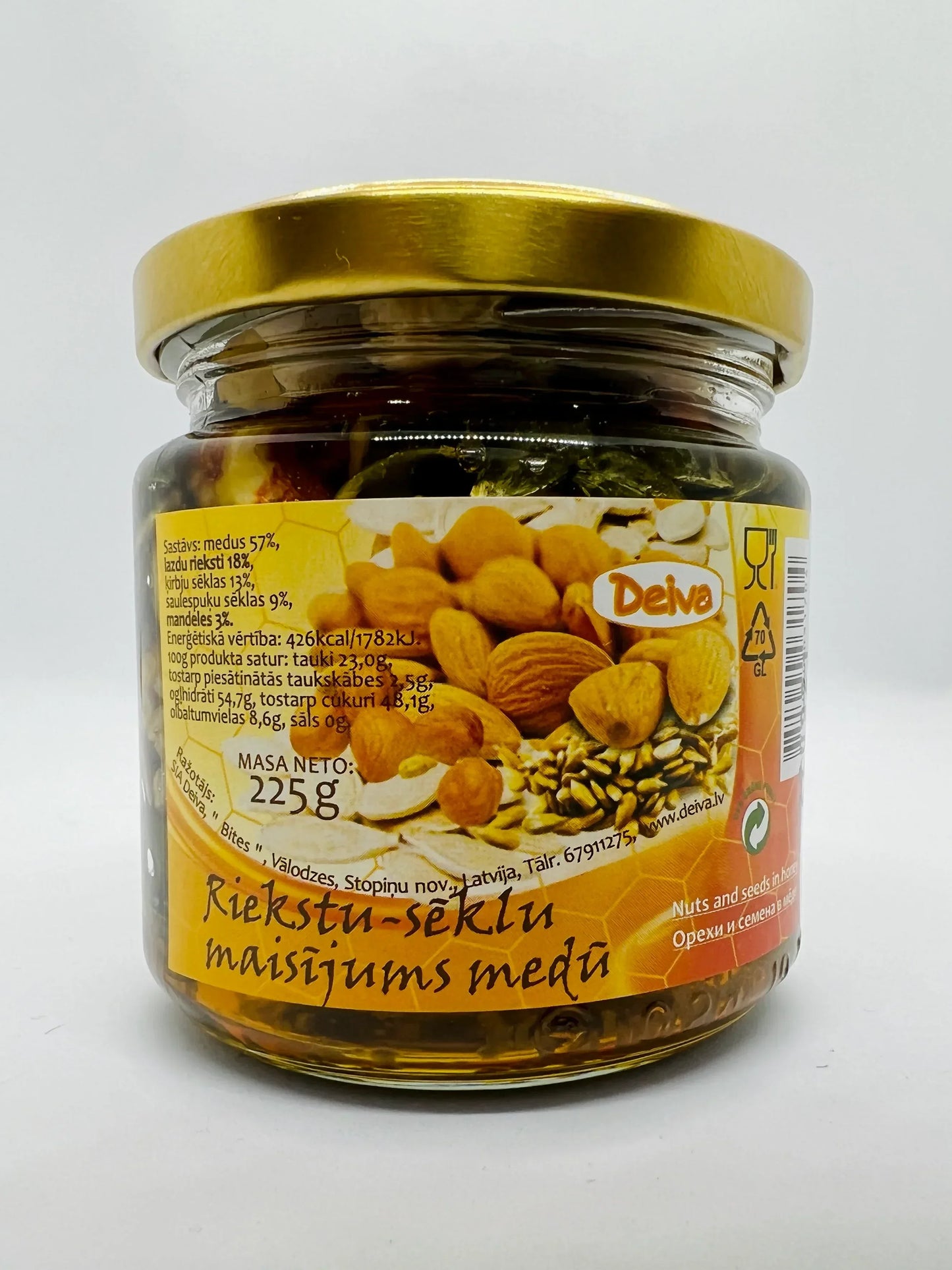 Riekstu - sēklu maisījums medū 225g