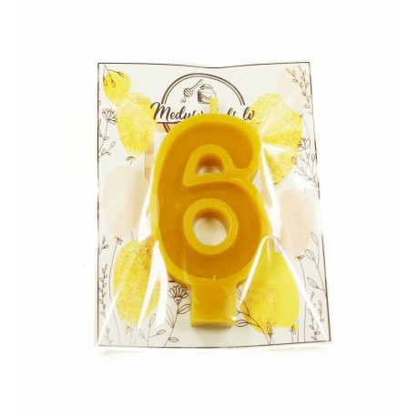 Wax candle "Number 6"