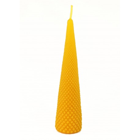 Wax candle "Cone with engraving"