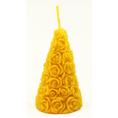 Wax candle "Cone with roses"